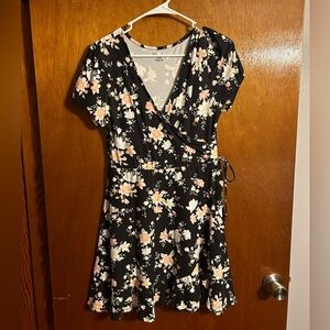No Boundaries floral dress with faux wrap around size medium 7-9